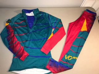 Vintage Vomax Cycling Outfit Biking Jersey & Pants Multi Color Small