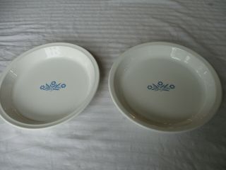 Set Of 2 - Vintage Corning Ware,  Blue Cornflower 9 " Pie Plate,  Pan,  Dish,  P - 309