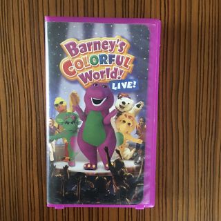 Barney’s Colorful World Live Vhs Clamshell Case 24 Songs Vintage Cartoons Htf
