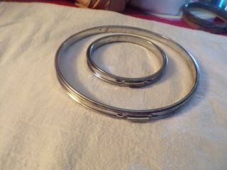 2 Vtg Metal Cork Lined Embroidery Hoops With Spring Tension 7 " & 4 " Excellen