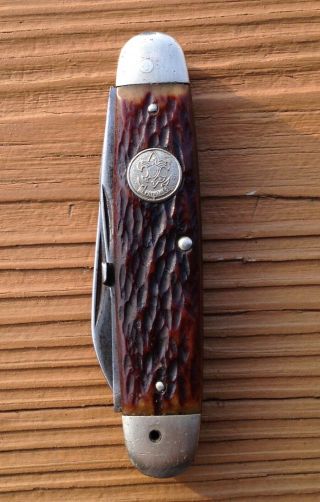 Vintage Remington Pocket Knife,  Bone Handle Boy Scout Knife