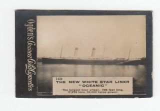 Vintage 1901 Photograph Card Of The White Star Liner " Oceanic "