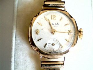 Vintage 9ct Gold Avia Ladies Mechanical Watch,  Not