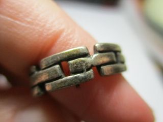 Sterling Silver 925 Estate Vintage Girls Chain Tapered Band Ring Size 6