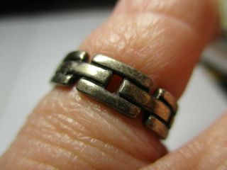 STERLING SILVER 925 ESTATE VINTAGE GIRLS CHAIN TAPERED BAND RING SIZE 6 3