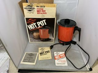 Vintage West Bend Instant Hot Pot Electric 36 Oz Cat No 3253 W/box