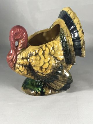 Vtg Napcoware Ceramic Thanksgiving Turkey Planter Vase Centerpiece 7485 Japan