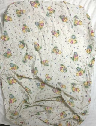 Vtg Classic Winnie The Pooh 1 Fitted Crib Sheet Hunny Baby Red Calliope Nursery