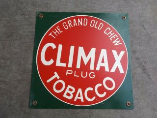 Vintage Climax Plug Tobacco Metal Sign