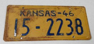 1946 Kansas Passenger Car License Plate Atchison County
