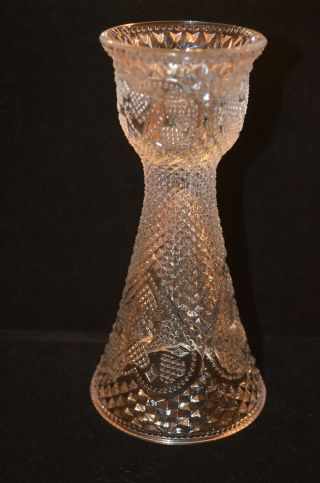 Vintage Avon Diamond & Hearts Vase & Candle Holder 1979 By Fostoria 7 " Tall