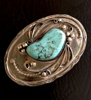 Old Pawn Vintage Navajo Turquoise Sterling Silver Concha Concho Signed 53 Gr
