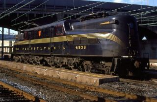 Amtrak Amt Restored Prr Gg1 4935 Roster @ Harrisburg Pa In 1980 Slide