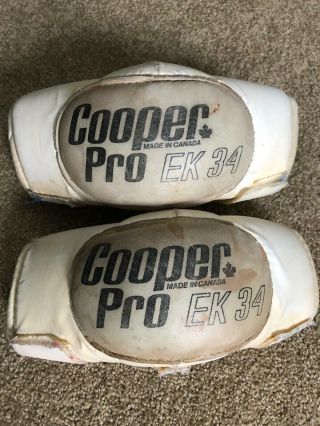 Vintage Cooper Pro Ek 34 Senior Ice Hockey Elbow Pads White