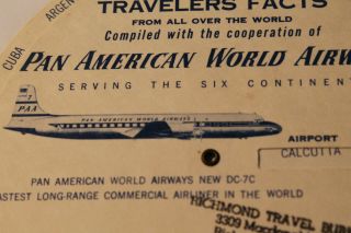 Time & Toast Selector: PAN AMERICAN WORLD AIRWAYS DC - 7C depicted.  1950 ' s. 2