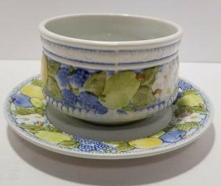 Vintage Vernon Ware Florence By Metlox Sauce/gravy Bowl With Attached Saucer
