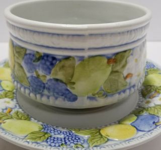 Vintage Vernon Ware Florence By Metlox Sauce/Gravy Bowl With Attached Saucer 3