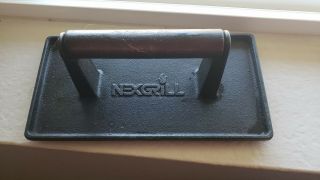 Vintage Nexgrill cast iron Bacon Press food Weight Diamond Design grill 2