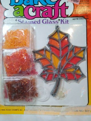 Vtg.  Bake A Craft Stained Glass Kit Leaf Fall 1995 Item No.  5011 Ages 8, 2