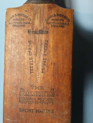 VINTAGE CRICKET BAT BY GUNN AND MOORE ' THE CANNON ' Circa 1930 ' s 2
