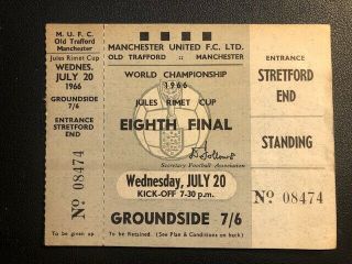 Vintage Ticket World Cup 1966 Hungary V Bulgaria At Old Trafford