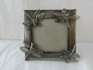 Vintage Small 1998 Ashleigh Manor Dragonfly Metal Picture Frame Insects