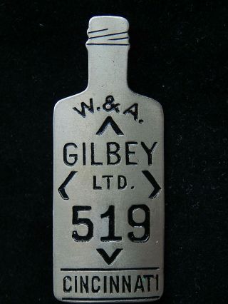 Vintage W.  A.  Gilbey Ltd.  Cincinnati Figural Liquor Bottle 