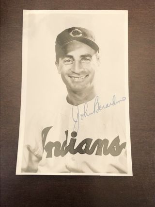 John Beradino D.  1996 Signed Indians Vintage Postcard Actor - General Hospital