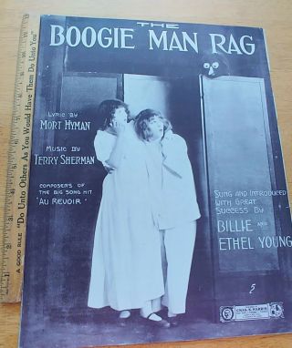Vintage Sheet Music " The Boogie Man Rag " 1912 Large Format.  Rag Song Hit