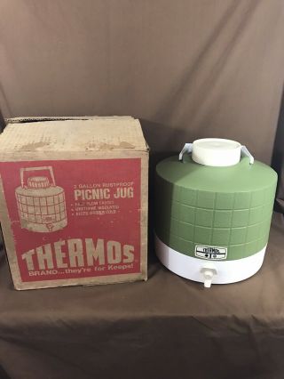 Vintage 2 Gallon Thermos 7792 Picnic Drink Water Jug Cooler