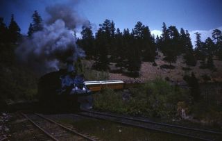 Rio Grande Railroad Steam Engine Locomotive Train 1964 Photo Slide
