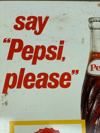 Vintage say Pepsi Please Metal Sign,  Pepsi Cola 2
