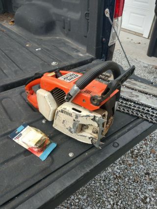 Vintage Stihl 031 Av Chainsaw,  Has Compression And Spark,  W/2 Bars And 2 Chains
