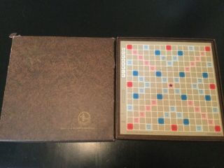 Vintage 1954 Selchow & Righter Scrabble Game - W/ Orig.  Box - Tiles - Board -