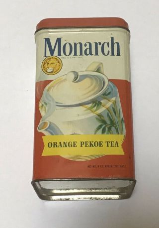 Vintage Monarch Tin Orange Pekoe Black Tea Advertising 2