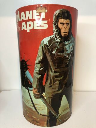 Vintage 1960s Cheinco Planet Of The Apes Metal Trash Can