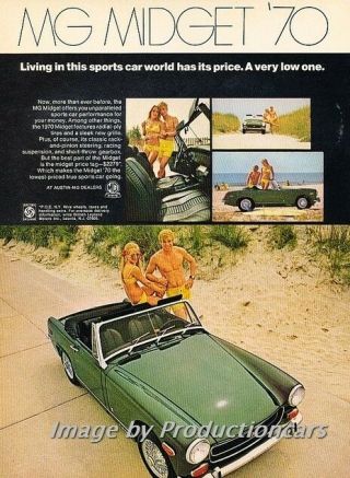 1970 Mgb Midget - Advertisement Print Art Car Ad J700