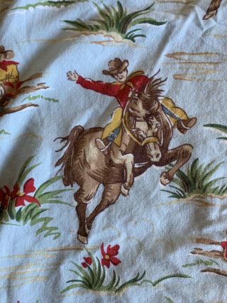 Vintage Western Print Standard Fitted Toddler Crib Bed Sheet Cowboy Horses