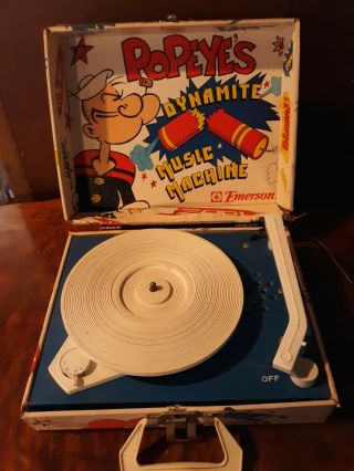 Vintage Collectable Emerson Popeye Sailor Man Dynamite Record Player Music Box