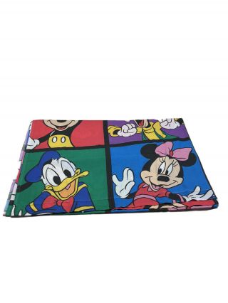 Dan River Disney Mickey & Friends Twin Flat Sheet Minnie Goofy Donald Vintage