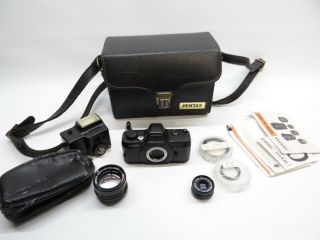 Vintage Asahi Pentax Auto 110 System Camera,  Case & Lenses 24mm 50mm Bundle