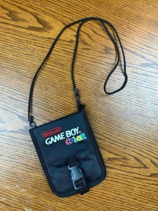 Vintage Nintendo Gameboy Color Carrying Case Travel Bag Pouch Soft Shell Strap