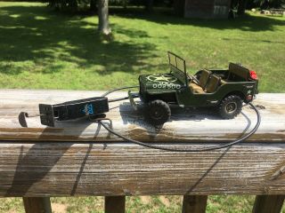 Vtg 1951 Arnold Us Army Military Police Jeep 2500 Cable Driven Tin Toy Germany