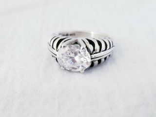Estate Vintage Sterling Silver Kabana Dqcz Solitaire.  925 Ring Size 7