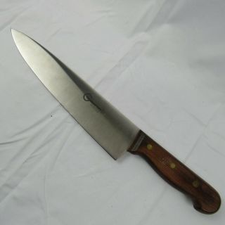 Grohmann 9.  5 Inch Chef Knife Vintage Wood Handle Collectible