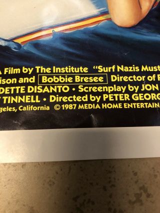 Orig/vtg 1987 TROMA FILMS SURF NAZIS MUST DIE 1 SHEET Rolled MOVIE POSTER 2