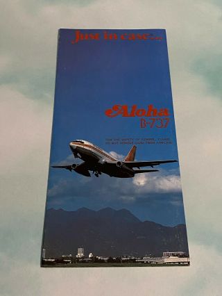 Aloha Airlines Boeing 737 Safety Card - 1980