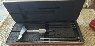 Vintage Starrett No.  445 Blade Depth Gauge Micrometer Machinist Cnc Metal Lathe