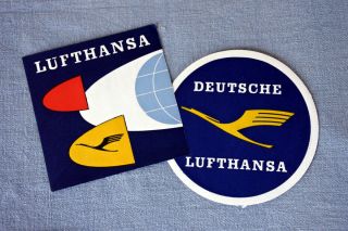 Lufthansa 2 X Vintage Baggage Labels