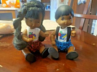 Heart Family Dolls Black African American 4 " Mattel 1976 1995 Indonesia